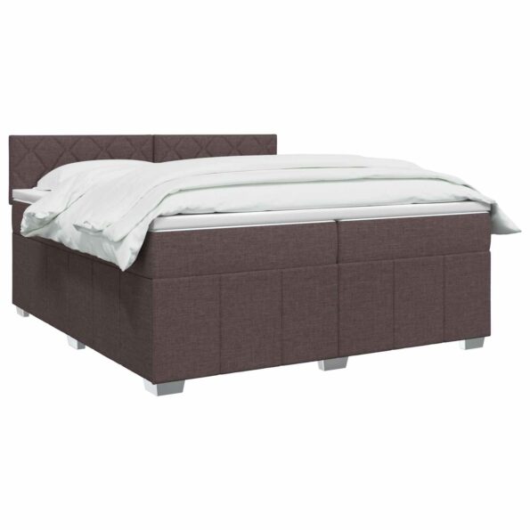 vidaXL Posteľ boxspring s matracom Tmavohnedá 200 x 200 cm Látka – Obrázok 2