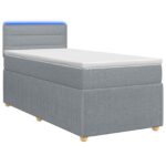 vidaXL Posteľ boxspring s matracom Svetlosivá 80 x 200 cm Látka