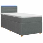vidaXL Posteľ boxspring s matracom Tmavosivá 80 x 200 cm Látka