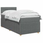 vidaXL Posteľ boxspring s matracom Tmavosivá 80 x 200 cm Látka – Obrázok 2