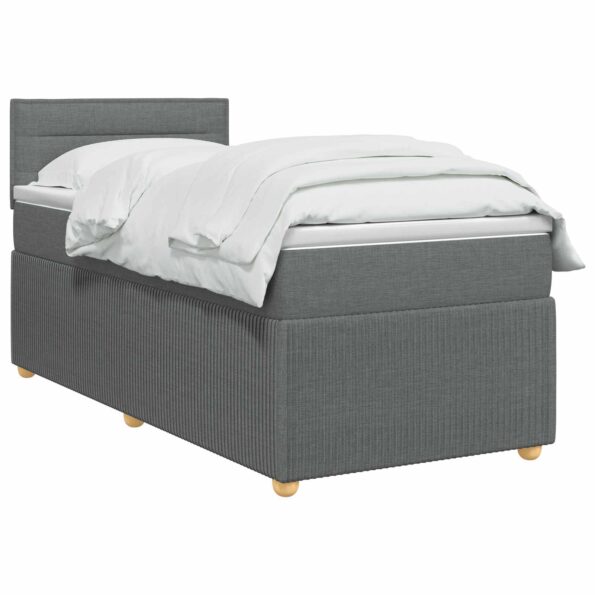 vidaXL Posteľ boxspring s matracom Tmavosivá 80 x 200 cm Látka – Obrázok 2