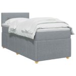 vidaXL Posteľ boxspring s matracom Svetlosivá 90 x 190 cm Látka – Obrázok 2