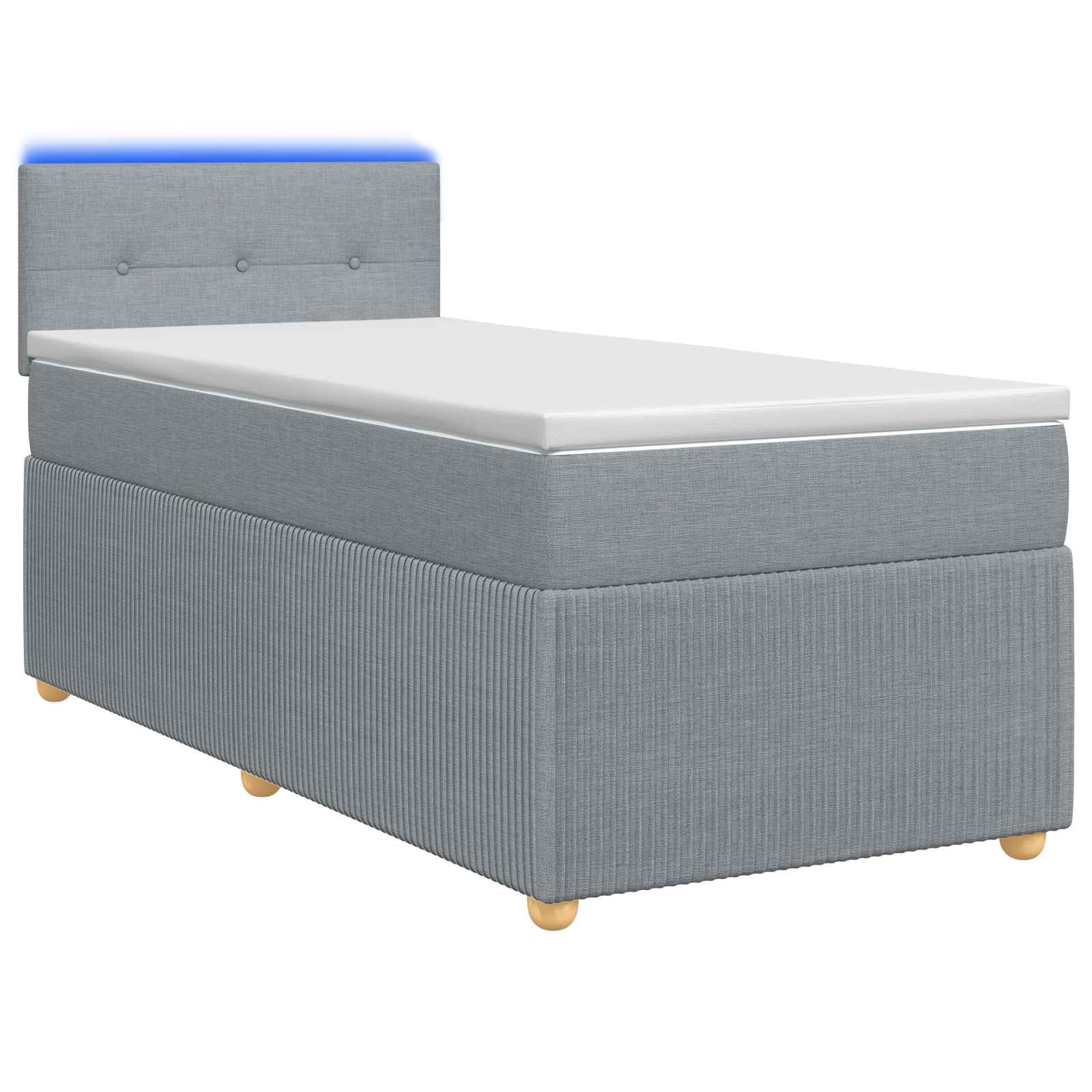 3452841_1.jpg vidaXL Posteľ boxspring s matracom Svetlosivá 90 x 200 cm Látka – Obrázok 1
