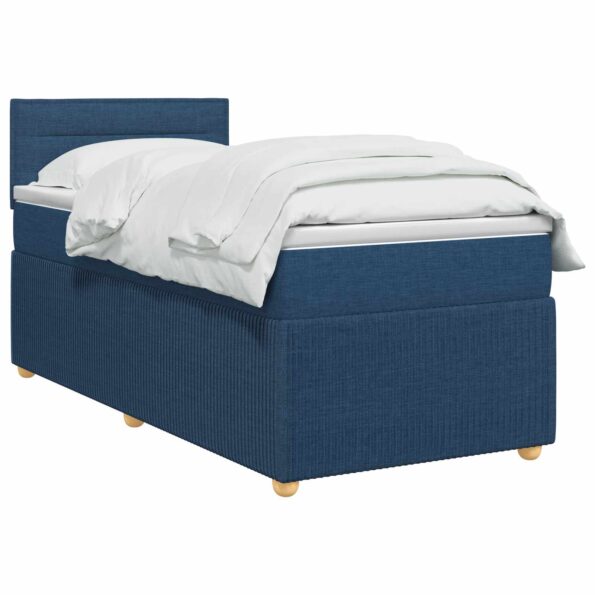 vidaXL Posteľ boxspring s matracom Modrá 100 x 200 cm Látka – Obrázok 2