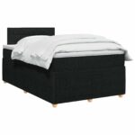 vidaXL Posteľ boxspring s matracom Čierna 120 x 200 cm Látka – Obrázok 2