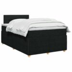 vidaXL Posteľ boxspring s matracom Čierna 120 x 200 cm Látka – Obrázok 2