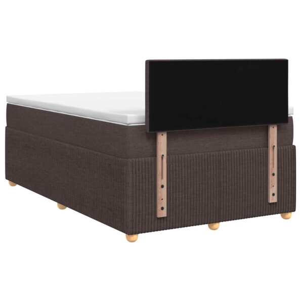 vidaXL Posteľ boxspring s matracom Tmavohnedá 120 x 200 cm Látka – Obrázok 7