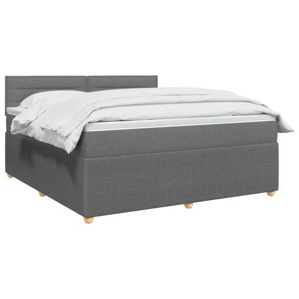 vidaXL Posteľ boxspring s matracom Tmavosivá 140 x 190 cm Látka – Obrázok 2