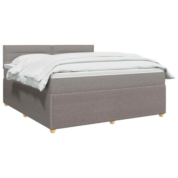 vidaXL Posteľ boxspring s matracom Sivohnedá 140 x 190 cm Látka – Obrázok 2