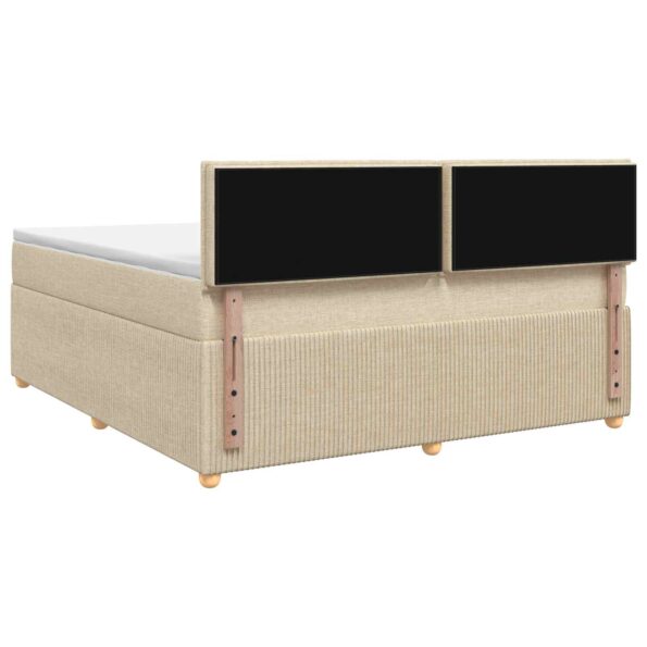 vidaXL Posteľ boxspring s matracom Krémová 140 x 190 cm Látka – Obrázok 7