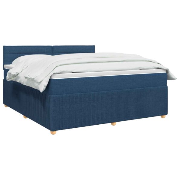 vidaXL Posteľ boxspring s matracom Modrá 140 x 190 cm Látka – Obrázok 2