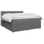vidaXL Posteľ boxspring s matracom Tmavosivá 140 x 200 cm Látka – Obrázok 2