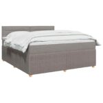 vidaXL Posteľ boxspring s matracom Sivohnedá 140 x 200 cm Látka – Obrázok 2