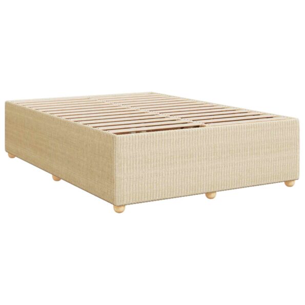 vidaXL Posteľ boxspring s matracom Krémová 140 x 200 cm Látka – Obrázok 4