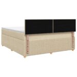 vidaXL Posteľ boxspring s matracom Krémová 140 x 200 cm Látka – Obrázok 7