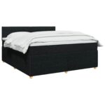vidaXL Posteľ boxspring s matracom Čierna 180 x 200 cm Látka – Obrázok 2