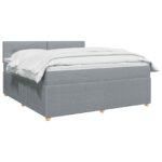vidaXL Posteľ boxspring s matracom Svetlosivá 180 x 200 cm Látka – Obrázok 2