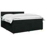 vidaXL Posteľ boxspring s matracom Čierna 180 x 200 cm Látka – Obrázok 2
