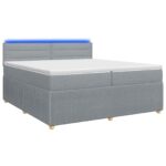 vidaXL Posteľ boxspring s matracom Svetlosivá 200 x 200 cm Látka