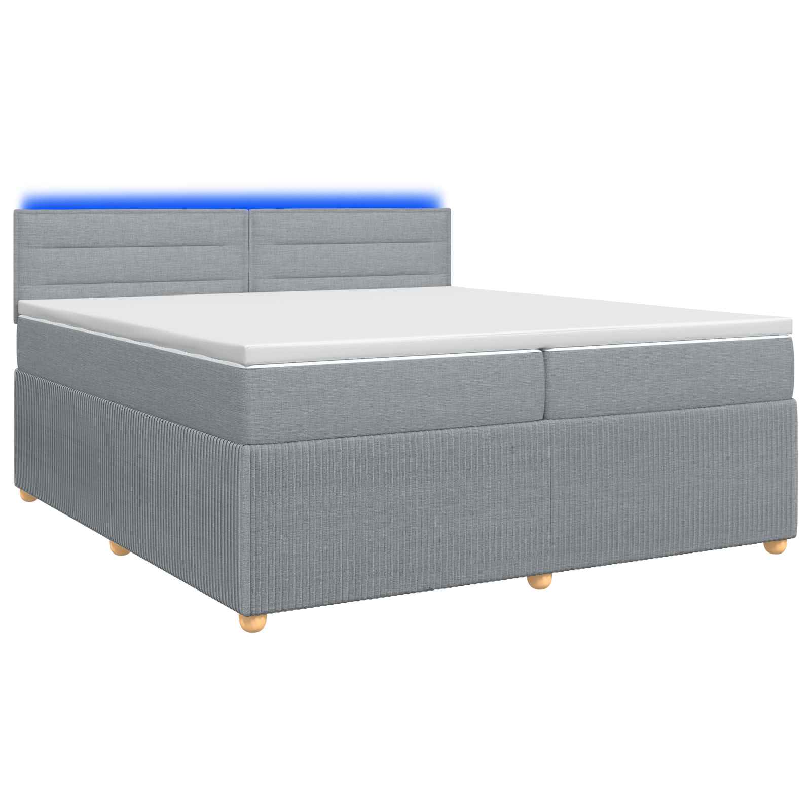 3453002_1.jpg vidaXL Posteľ boxspring s matracom Svetlosivá 200 x 200 cm Látka – Obrázok 1