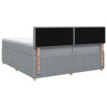 vidaXL Posteľ boxspring s matracom Svetlosivá 200 x 200 cm Látka – Obrázok 7