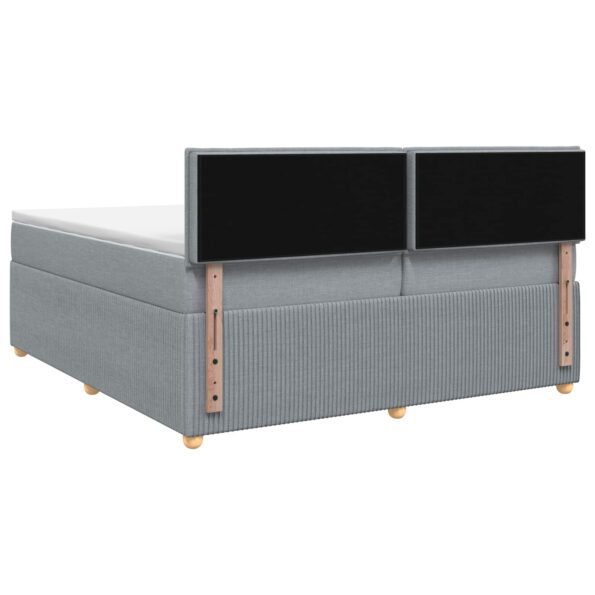vidaXL Posteľ boxspring s matracom Svetlosivá 200 x 200 cm Látka – Obrázok 7