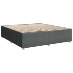 vidaXL Posteľ boxspring s matracom Tmavosivá 200 x 200 cm Látka – Obrázok 4