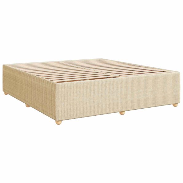 vidaXL Posteľ boxspring s matracom Krémová 200 x 200 cm Látka – Obrázok 4