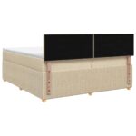 vidaXL Posteľ boxspring s matracom Krémová 200 x 200 cm Látka – Obrázok 7