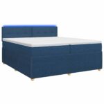 vidaXL Posteľ boxspring s matracom Modrá 200 x 200 cm Látka