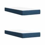vidaXL Posteľ boxspring s matracom Modrá 200 x 200 cm Látka – Obrázok 5