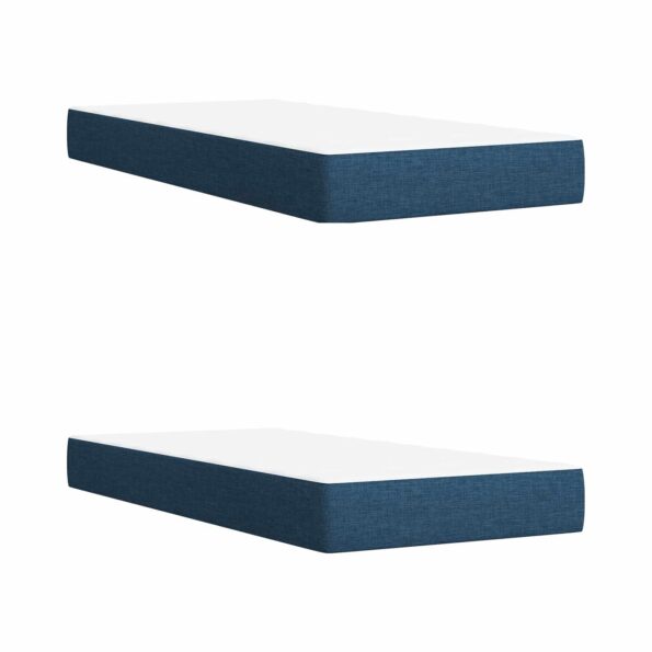vidaXL Posteľ boxspring s matracom Modrá 200 x 200 cm Látka – Obrázok 5