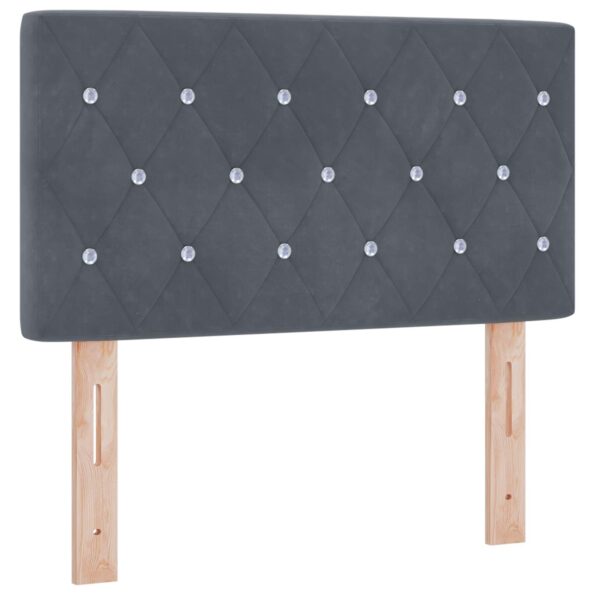 vidaXL Posteľ boxspring s matracom Tmavosivá 80 x 200 cm Zamat – Obrázok 3