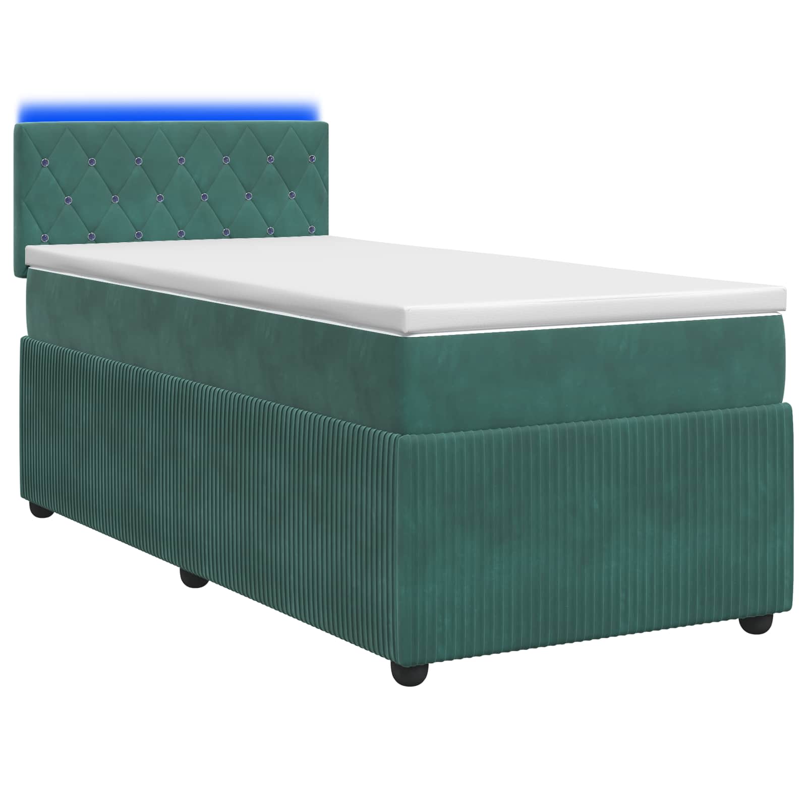 3453026_1.jpg vidaXL Posteľ boxspring s matracom Tmavozelená 80 x 200 cm Zamat – Obrázok 1