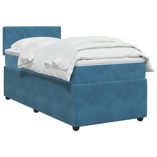 vidaXL Posteľ boxspring s matracom Modrá 80 x 200 cm Zamat – Obrázok 2