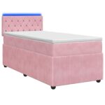 vidaXL Posteľ boxspring s matracom Ružová 80 x 200 cm Zamat