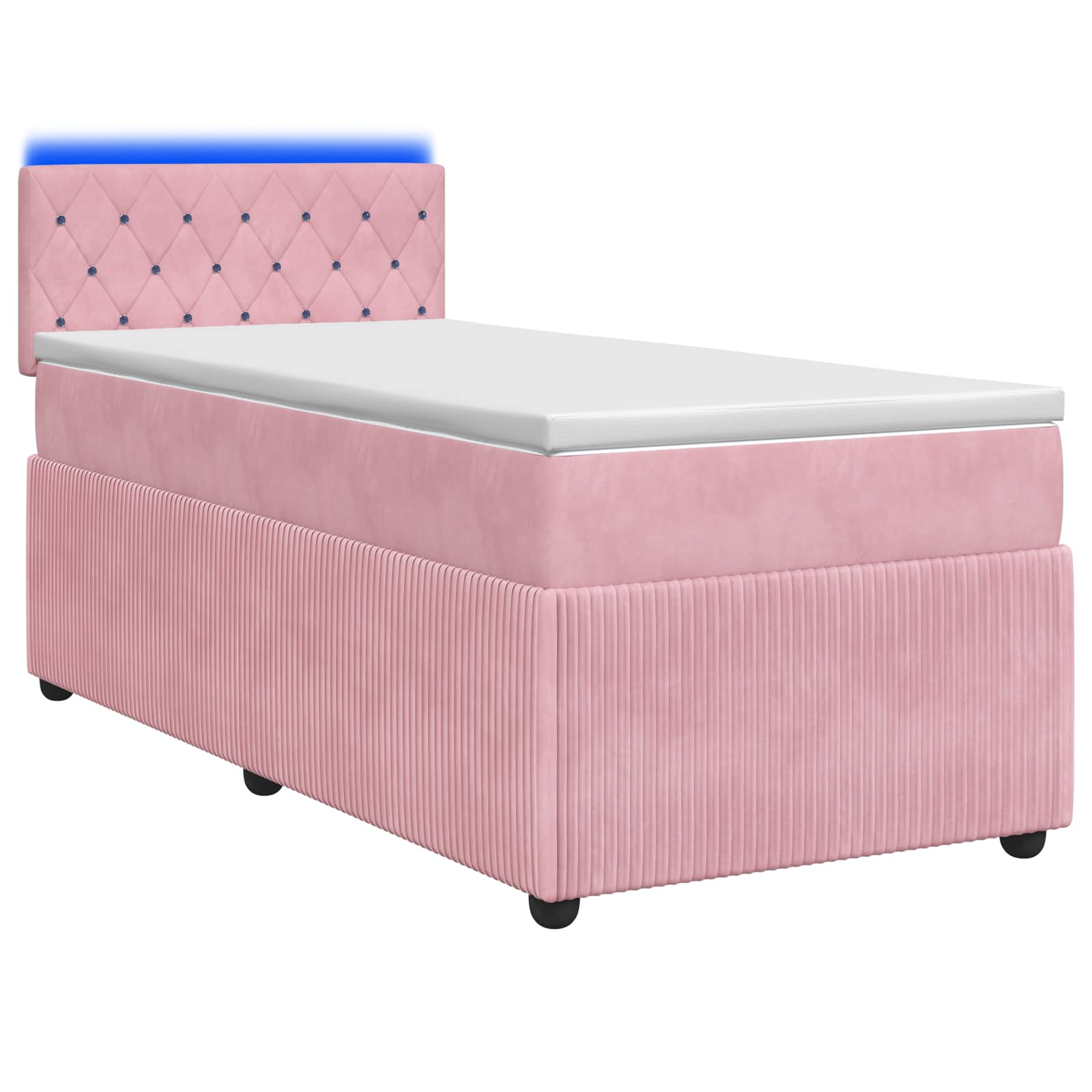 3453028_1.jpg vidaXL Posteľ boxspring s matracom Ružová 80 x 200 cm Zamat – Obrázok 1