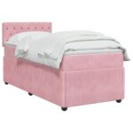 vidaXL Posteľ boxspring s matracom Ružová 80 x 200 cm Zamat – Obrázok 2