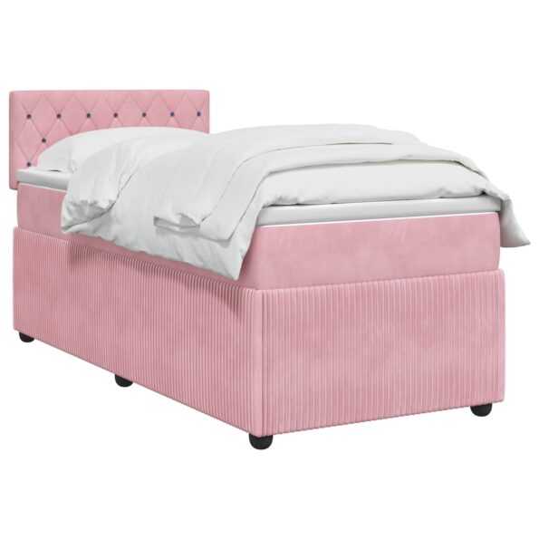 vidaXL Posteľ boxspring s matracom Ružová 80 x 200 cm Zamat – Obrázok 2