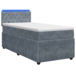 vidaXL Posteľ boxspring s matracom Tmavosivá 90 x 190 cm Zamat