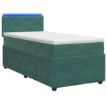 vidaXL Posteľ boxspring s matracom Tmavozelená 90 x 190 cm Zamat