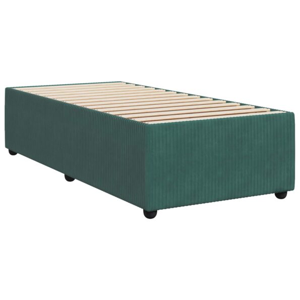 vidaXL Posteľ boxspring s matracom Tmavozelená 90 x 190 cm Zamat – Obrázok 4