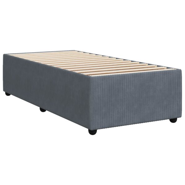 vidaXL Posteľ boxspring s matracom Tmavosivá 90 x 200 cm Zamat – Obrázok 4