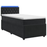 vidaXL Posteľ boxspring s matracom Čierna 90 x 200 cm Zamat