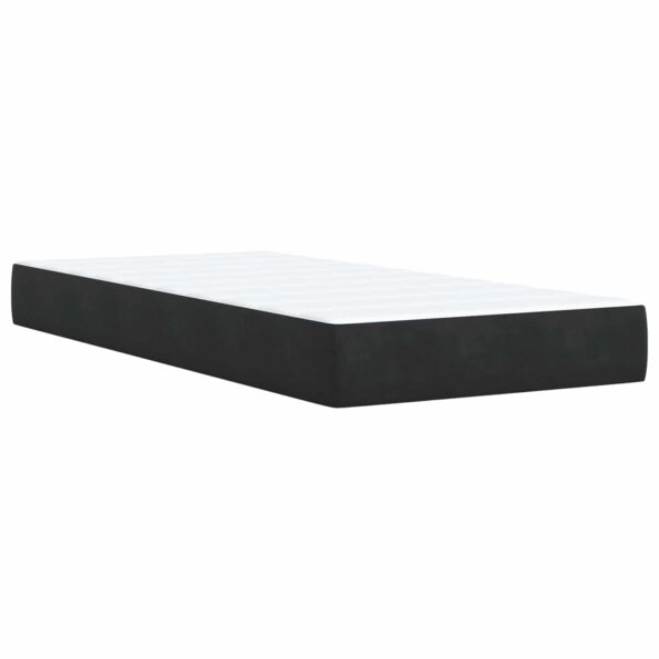vidaXL Posteľ boxspring s matracom Čierna 90 x 200 cm Zamat – Obrázok 5