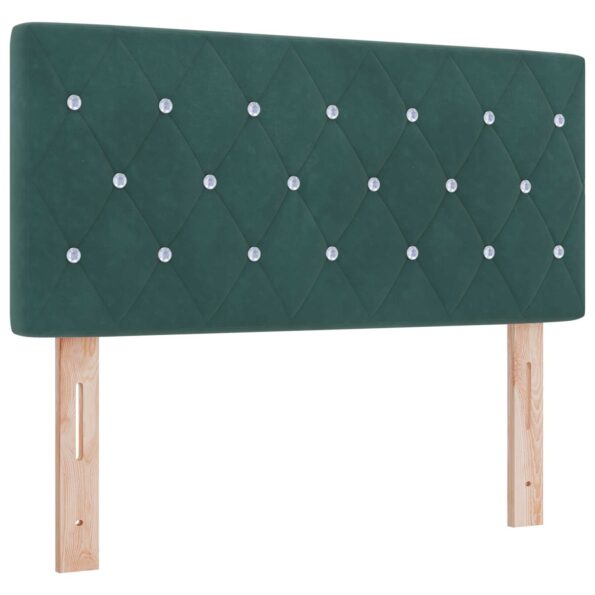 vidaXL Posteľ boxspring s matracom Tmavozelená 90 x 200 cm Zamat – Obrázok 3