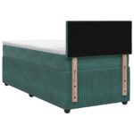 vidaXL Posteľ boxspring s matracom Tmavozelená 90 x 200 cm Zamat – Obrázok 7