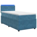 vidaXL Posteľ boxspring s matracom Modrá 90 x 200 cm Zamat