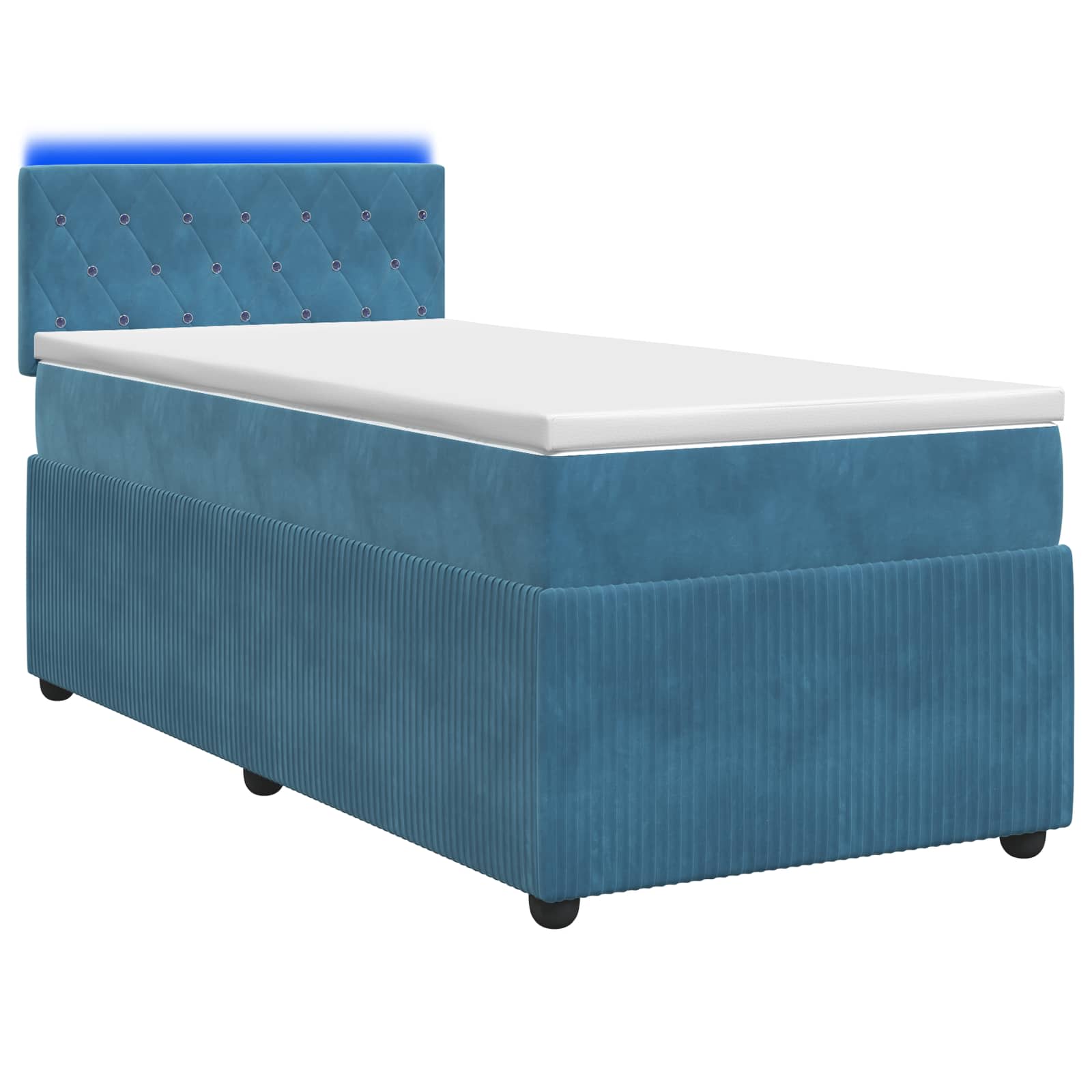 3453063_1.jpg vidaXL Posteľ boxspring s matracom Modrá 90 x 200 cm Zamat – Obrázok 1