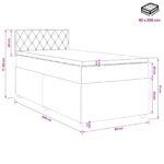 vidaXL Posteľ boxspring s matracom Modrá 90 x 200 cm Zamat – Obrázok 11
